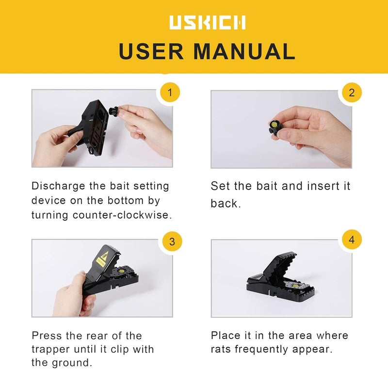 USKICH 20 Pack Mouse Traps Indoor for Home,Mice Traps for House,Reusable Mouse Trap That Work,Small Mice Catchers for Home Indoor, Quick Set Mousetraps Effective - Image 5