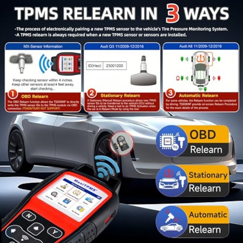 MaxiTPMS TS508WF TPMS Programming Tool - 2025 WiFi Version For TS601 TS508 TS501 TS408 Compatibility Activate Relearn MX Sensors TPMS Diagnosis Read Clear Codes Free Lifetime Updates - Image 4