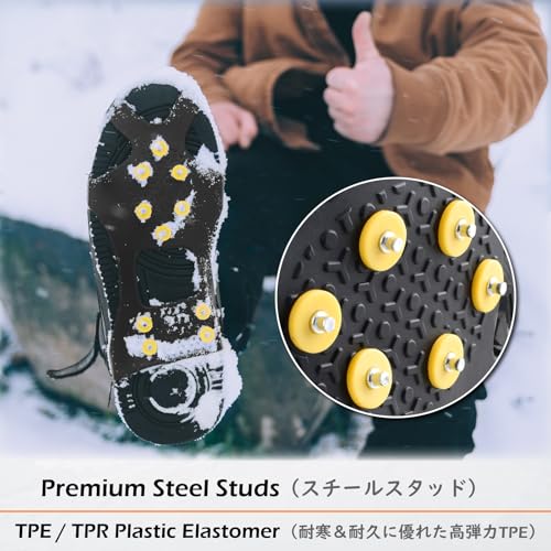 TRIWONDER Ice Cleats for Shoes and Boots 10-Stud Anti Slip Ice Grips Snow Crampons Traction Cleats Hiking Fishing Walking Gear (L, Black) - Image 5