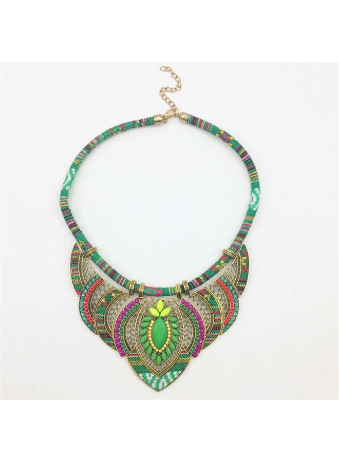 YAZILIND Ethnic Style Chunky Colorful Collar Festival Tribal Beaded Bib Choker Costume Necklace, 45+5cm, Metal, No Gemstone - Image 2
