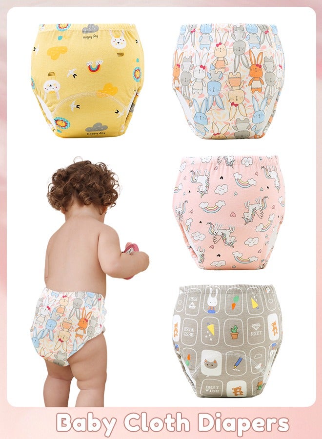 Sharpdo 4-Pieces Baby Potty Training Pants, Breathable Potty Training Underwear, Toddler Training Underwear for Boy and Girls, Size 100 / 110  - Image 1