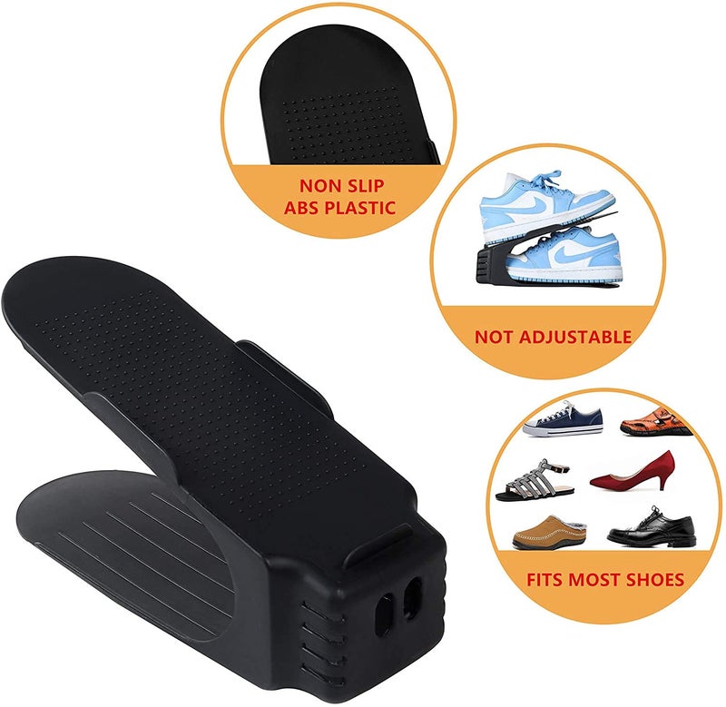 SKOFRI Shoe Slots Organizer Space Saver Double Deck Shoe Rack for Home Adjustable Shoe Slots for Closet Organization Double Layer Shoe Plastic Rack Organizer - Image 5