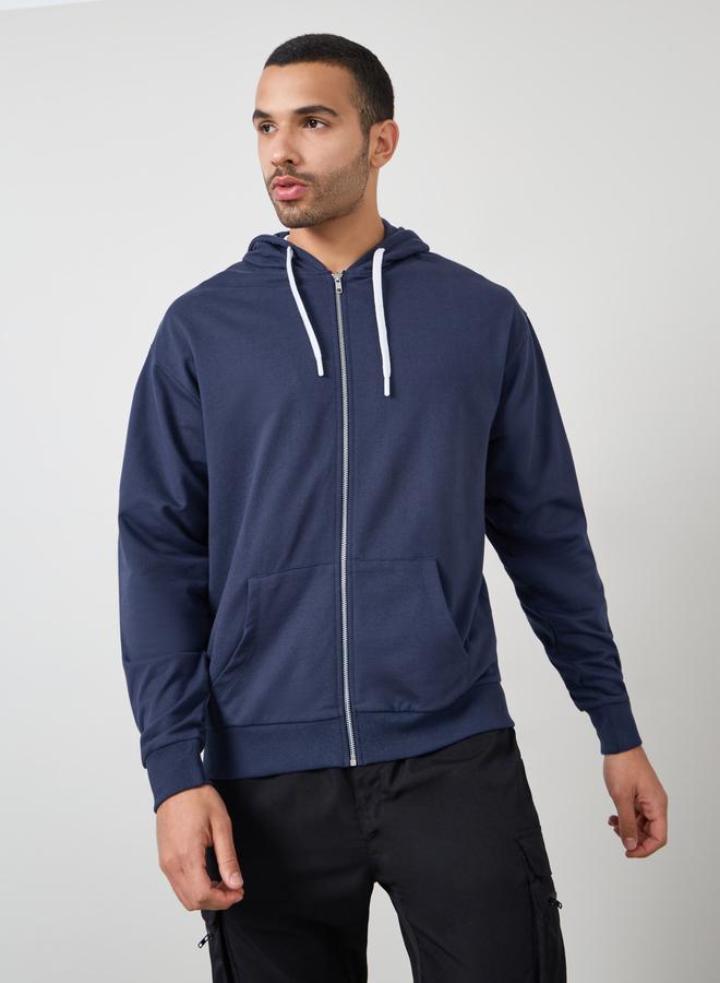 Styli Relaxed Fit Zip Hoodie with Contrast Drawcord - Image 3