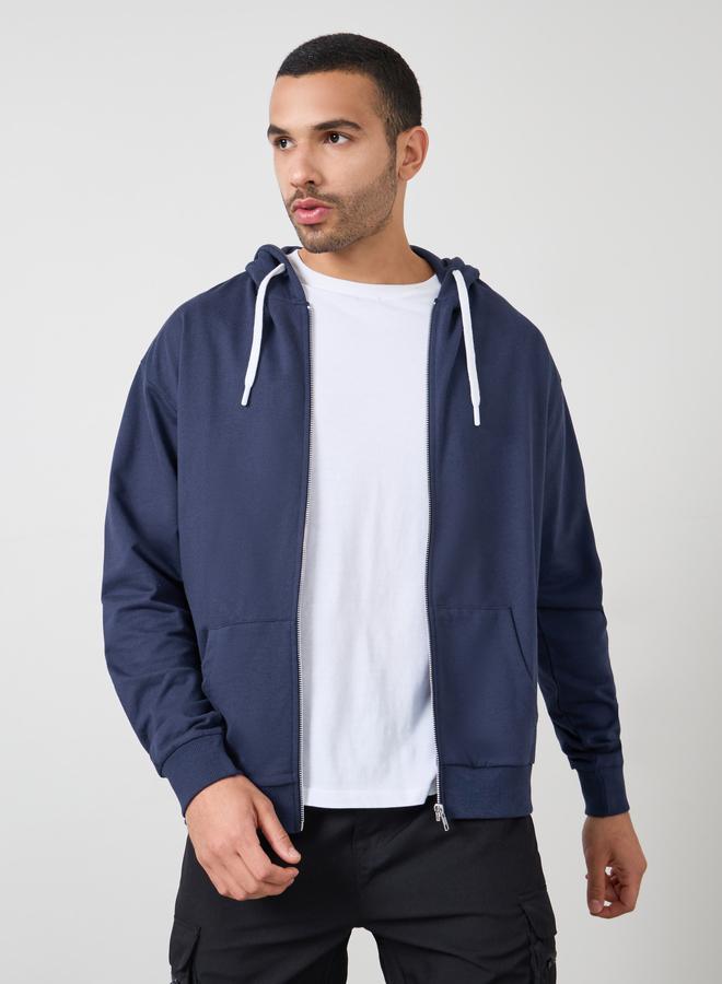 Styli Relaxed Fit Zip Hoodie with Contrast Drawcord - Image 1