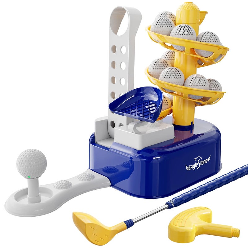 EagleStone Toddler Golf Set with Foot Pedal Launcher Kids Golf Toy for Ages 38 Includes Adjustable Golf Club 15 Balls  Golf Cart IndoorOutdoor Sports Gift for Boys and Girls - Image 2