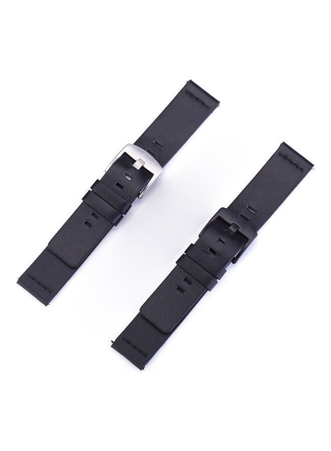 NIBEMINENT Grain Leathe Replacement Watch Strap with Buckle For Huawei Gt 2 46mm / Honor Magic Black  - Image 4