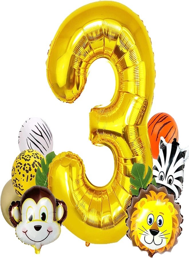 Fi - Flick In Jungle Theme Party Decorations 3Rd Birthday Jungle Safari Animal Balloons Set 17Pcs, Wild One Decoration - Aluminium, Multicolor - Image 5