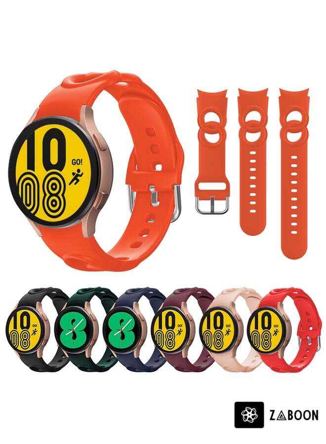 Zaboon Replacement Watch Band For Samsung Galaxy Watch4 40/44mm / Watch4 Classic 42/46mm Hollow Double Circle Silicone - Image 5