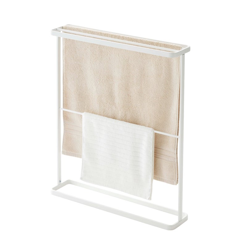 Yamazaki Yamazaki Home Bath Towel Hanger  Bathroom Organizer Storage Holder Dry Rack Steel One Size White 