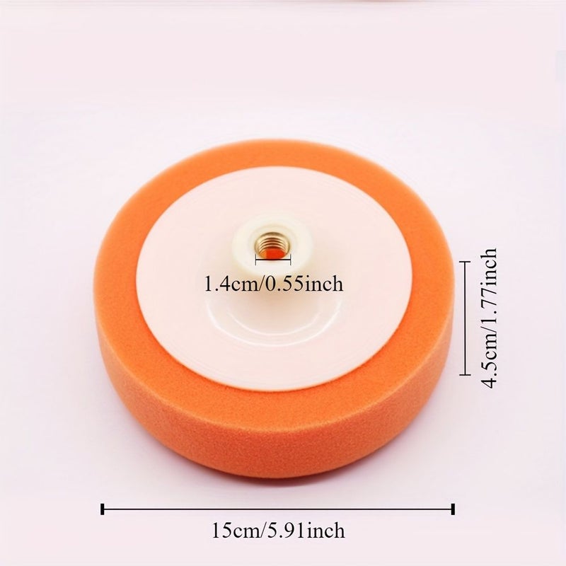3 Pcs 150mm Car Polishing Heads Mop Pads Sponge Soft Foam Buffing With M14 Adapter - Image 2