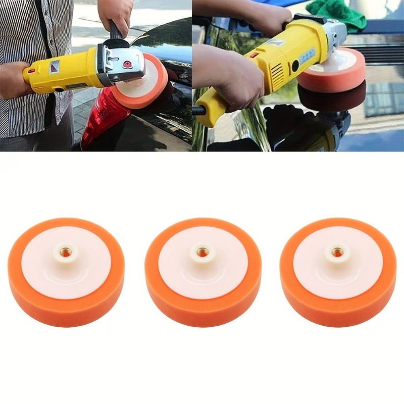 3 Pcs 150mm Car Polishing Heads Mop Pads Sponge Soft Foam Buffing With M14 Adapter - Image 3