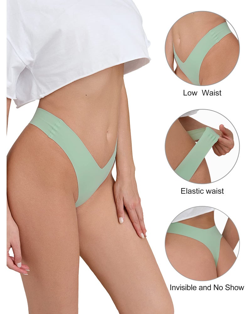 DEANGELMON Seamless Thongs for Women No Show Thong Underwear Women Comfortable Multiple Pack (6P10,M) - Image 3