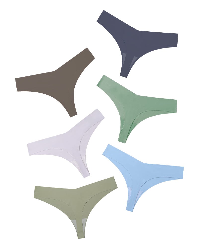 DEANGELMON Seamless Thongs for Women No Show Thong Underwear Women Comfortable Multiple Pack (6P10,M) - Image 1