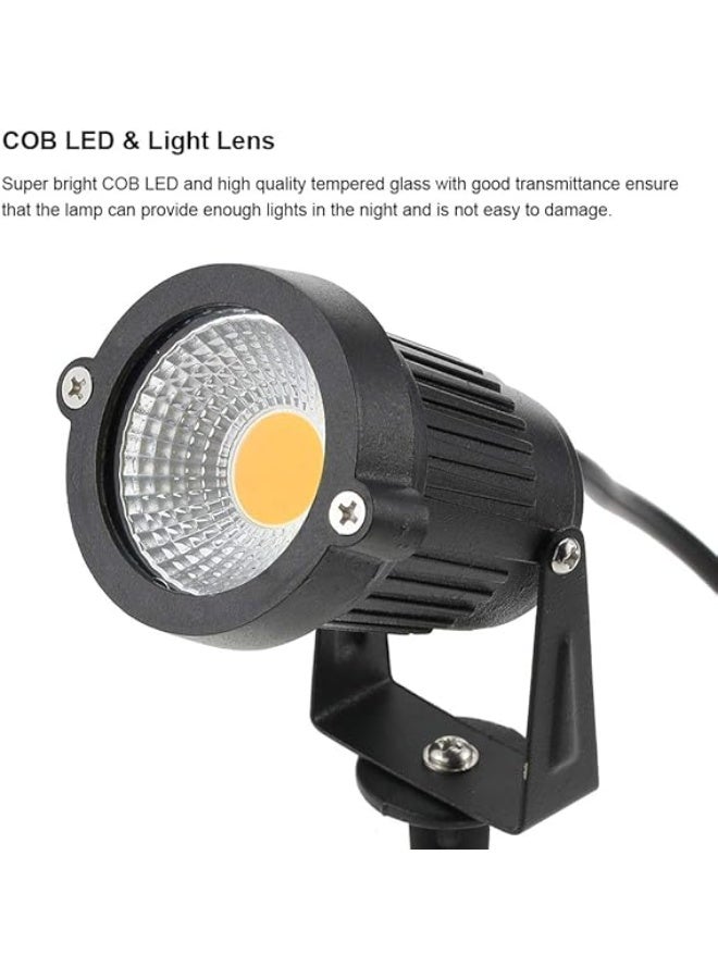 RMAX 4-Pack 5 W COB LED Outdoor Garden & Landscape Lamps – 12 V AC/DC, 500 LM per Lamp, Waterproof IP65, Wall/Path/Yard Spotlight, Warm White (Black/Aluminum) - Image 3