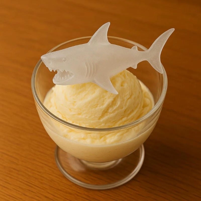 2PCS Shark Shape Silicone Ice Cube Mold 3D Easy Release Tray - Image 4