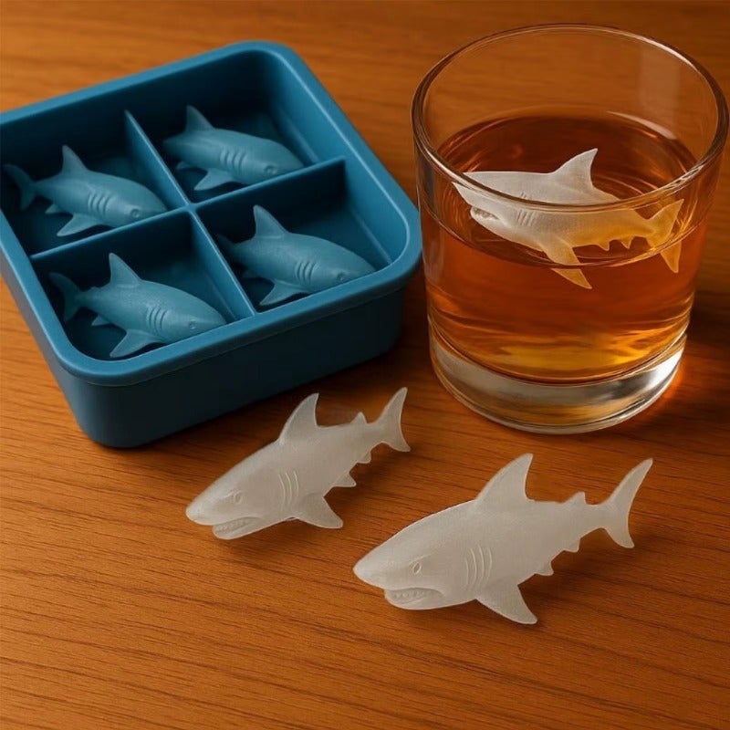 2PCS Shark Shape Silicone Ice Cube Mold 3D Easy Release Tray - Image 3