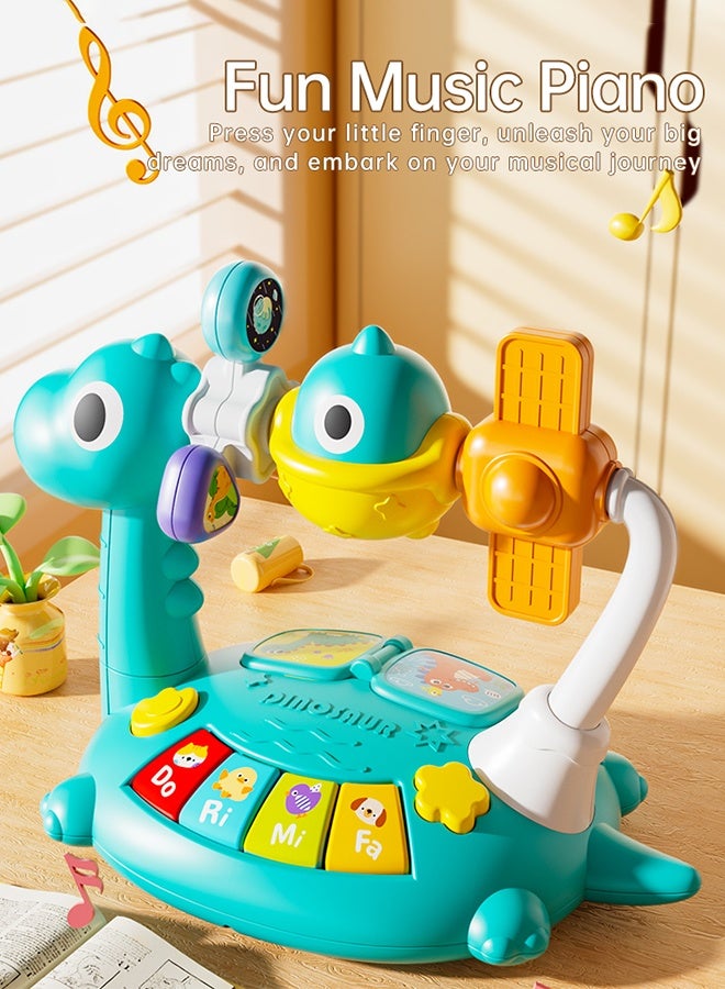 سوفت تاتش لعبة موسيقية للأطفال الصغار، لعبة مضيئة، لوحة مفاتيح موسيقية للأطفال مع رف ألعاب، ألعاب مونتيسوري تعليمية مبكرة للأطفال، لعبة مونتيسوري تنموية للأطفال من عمر 18 شهرًا فما فوق (أخضر) - Image 4