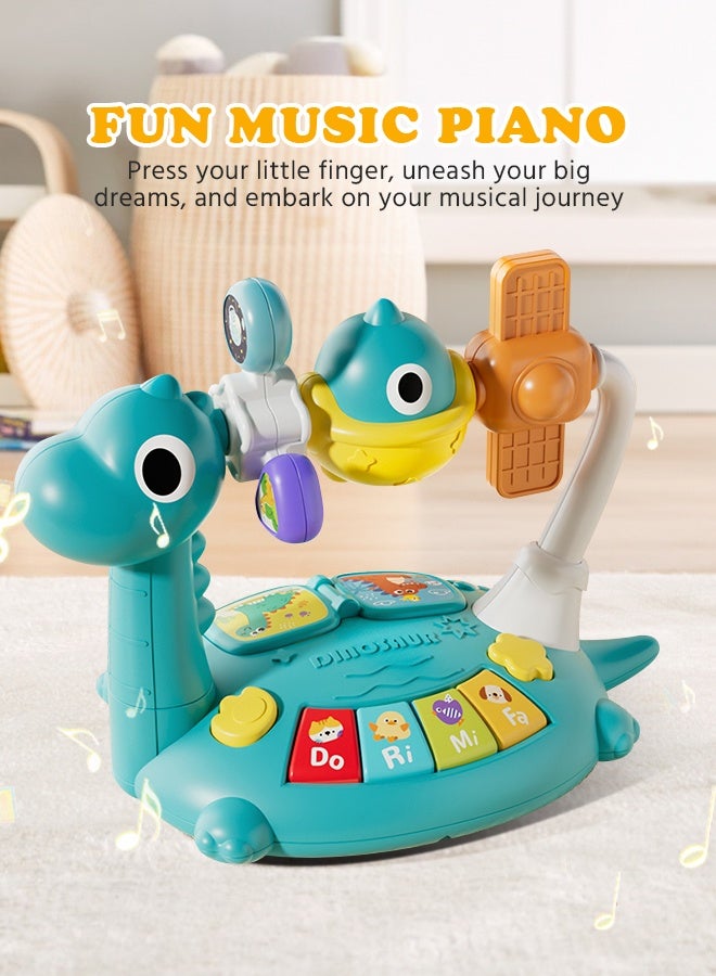 سوفت تاتش لعبة موسيقية للأطفال الصغار، لعبة مضيئة، لوحة مفاتيح موسيقية للأطفال مع رف ألعاب، ألعاب مونتيسوري تعليمية مبكرة للأطفال، لعبة مونتيسوري تنموية للأطفال من عمر 18 شهرًا فما فوق (أخضر) - Image 3