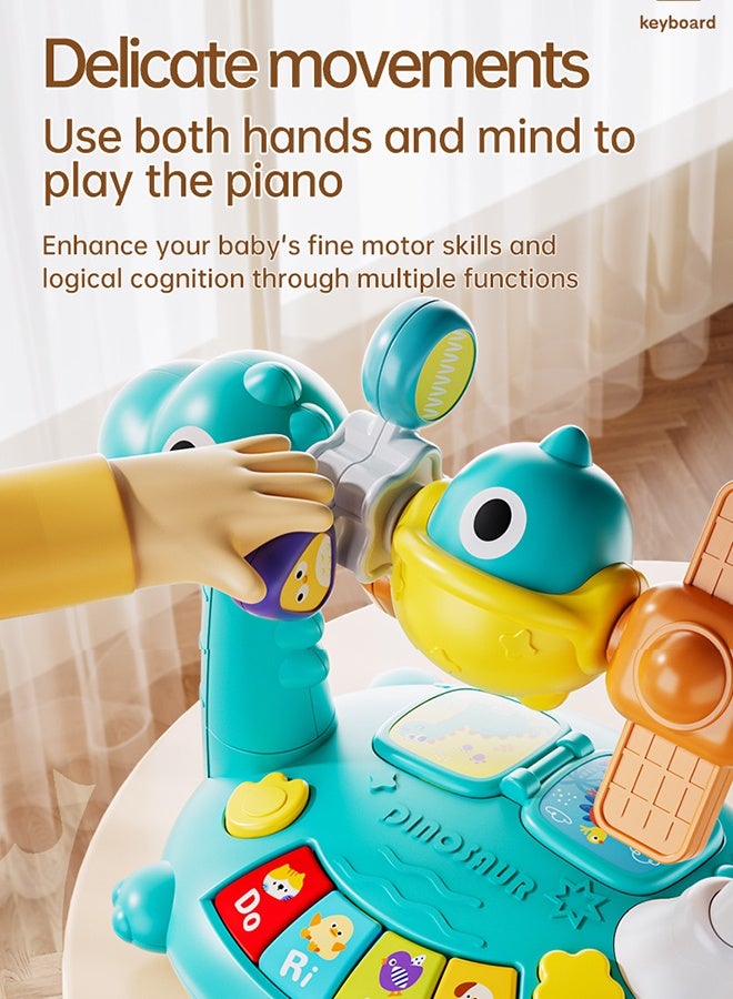 سوفت تاتش لعبة موسيقية للأطفال الصغار، لعبة مضيئة، لوحة مفاتيح موسيقية للأطفال مع رف ألعاب، ألعاب مونتيسوري تعليمية مبكرة للأطفال، لعبة مونتيسوري تنموية للأطفال من عمر 18 شهرًا فما فوق (أخضر) - Image 5