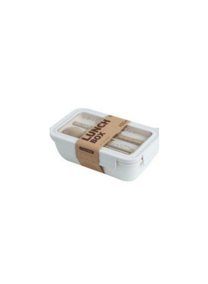 Lunch box can enter the microwave office lunch box separated lunch box students rectangular rectangular 1100ML- chopsticks spoon