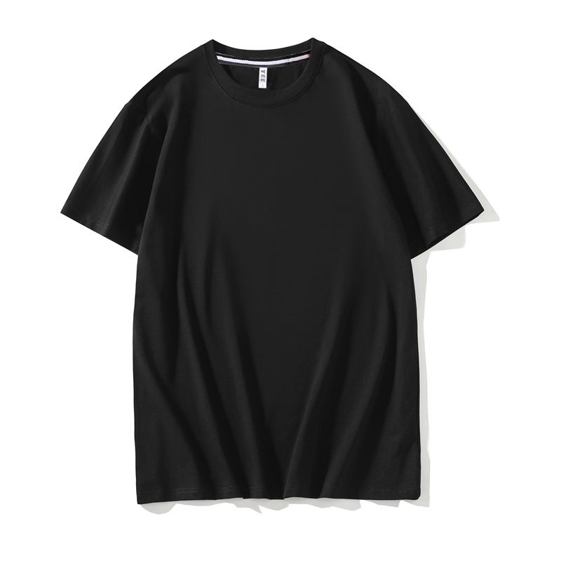 Ice Silk Oversized Short-Sleeve Round Neck T-Shirt with Print for Couples, Korean Style, Loose and Trendy Ice Porcelain Cotton, Cross-Border - Image 1