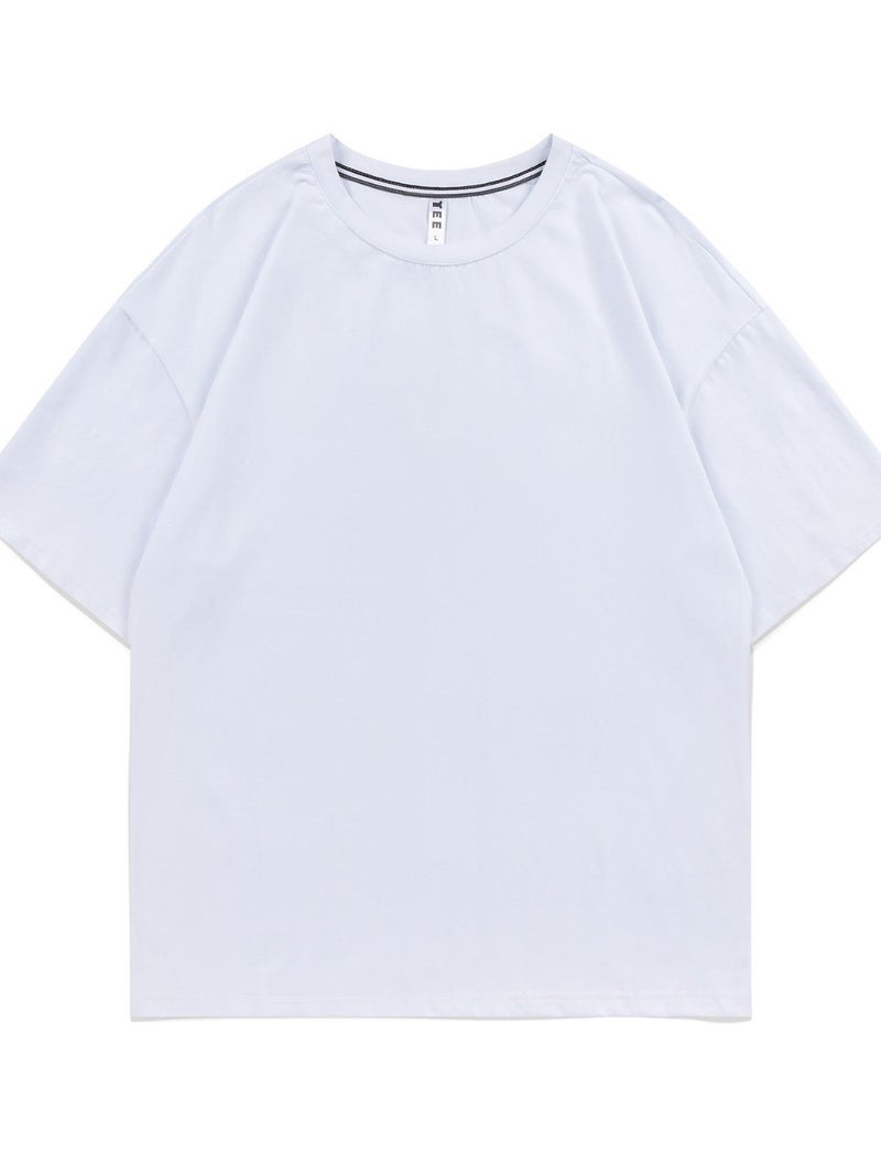 Ice Silk Oversized Short-Sleeve Round Neck T-Shirt with Print for Couples, Korean Style, Loose and Trendy Ice Porcelain Cotton, Cross-Border - Image 4