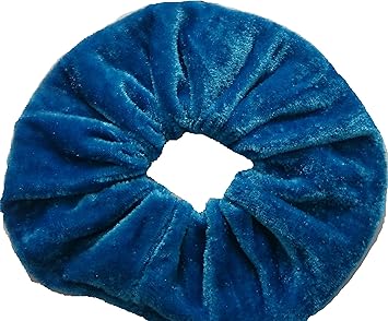 AADYA Pair of Extra Large 15CM Velvet Hair SCRUNCHIES Elastic Scrunchy Hair BOBBLES Sky Blue