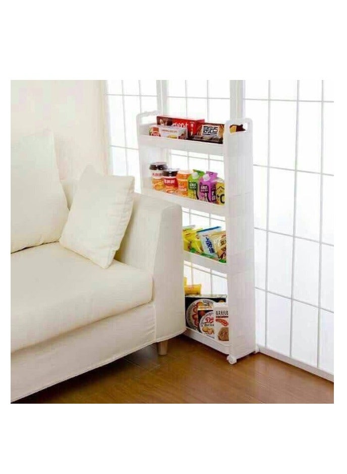 4-Tier Kitchen Stand with Wheels - Organize Your Kitchen Easily and Safely off-white X - Image 2