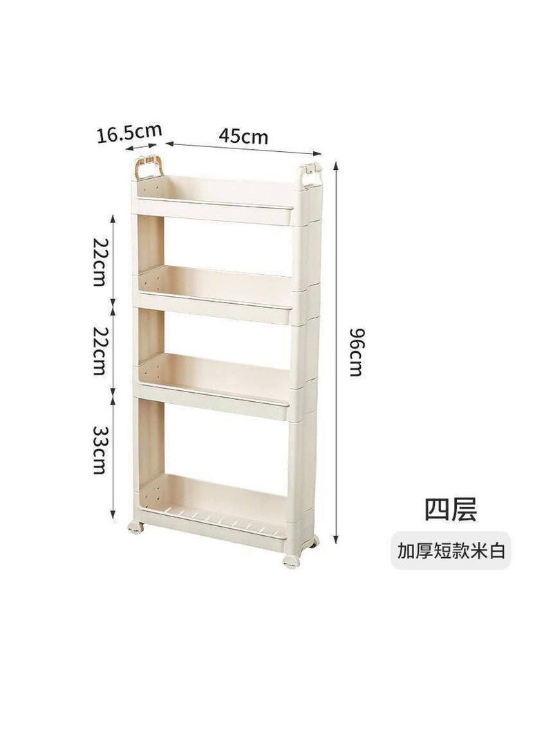 4-Tier Kitchen Stand with Wheels - Organize Your Kitchen Easily and Safely off-white X - Image 3