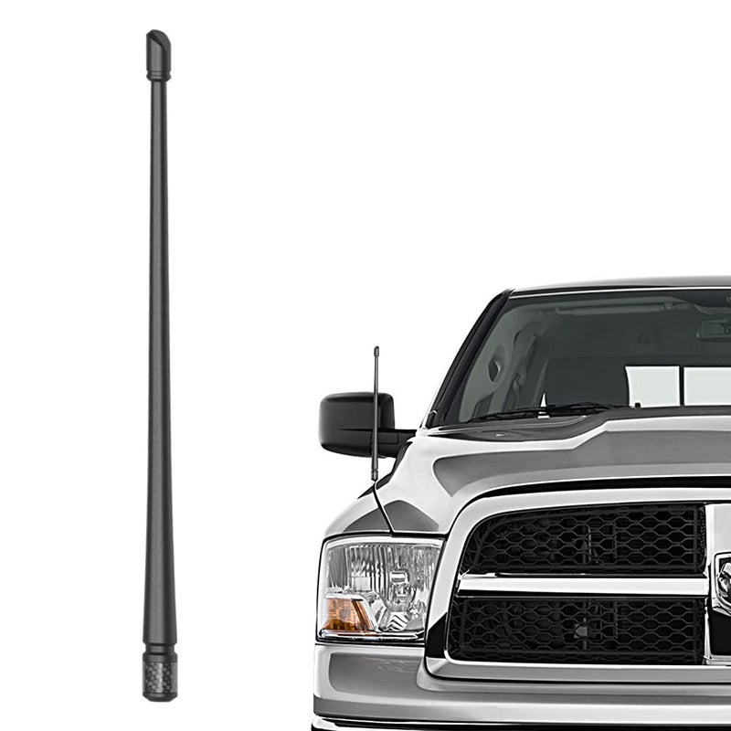 RYDONAIR Short Antenna Compatible with Dodge Ram 1500 2500 3500 1990-2025 & Ford F150 F250 F350 1990-2025, Internal Copper Coil for Enhanced Reception, 13 inches Flexible Rubber Antenna Replacement - Image 1