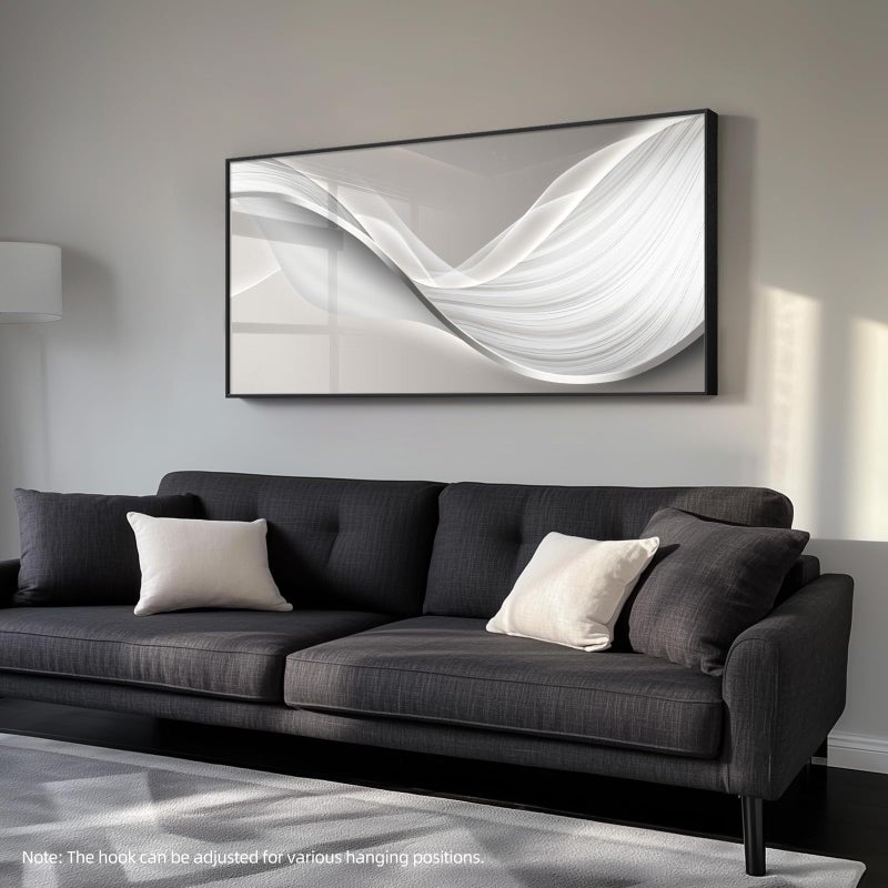Cuspin Large Framed Modern Abstract Vertical Wall Art for Living Room, Bright Style Luxury Prints Paintings Artwork for Walls, Minimalist Silver Gray Pictures for Hallway Entryway Foyer Stair Office Wall Decor 30x60 In - Image 2