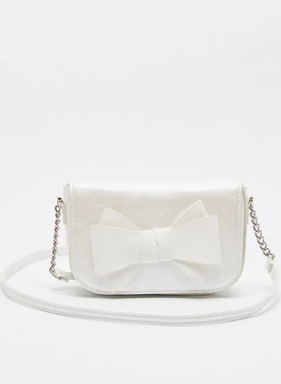 Little Missy Solid Crossbody Bag with Sling Strap and Bow Accent