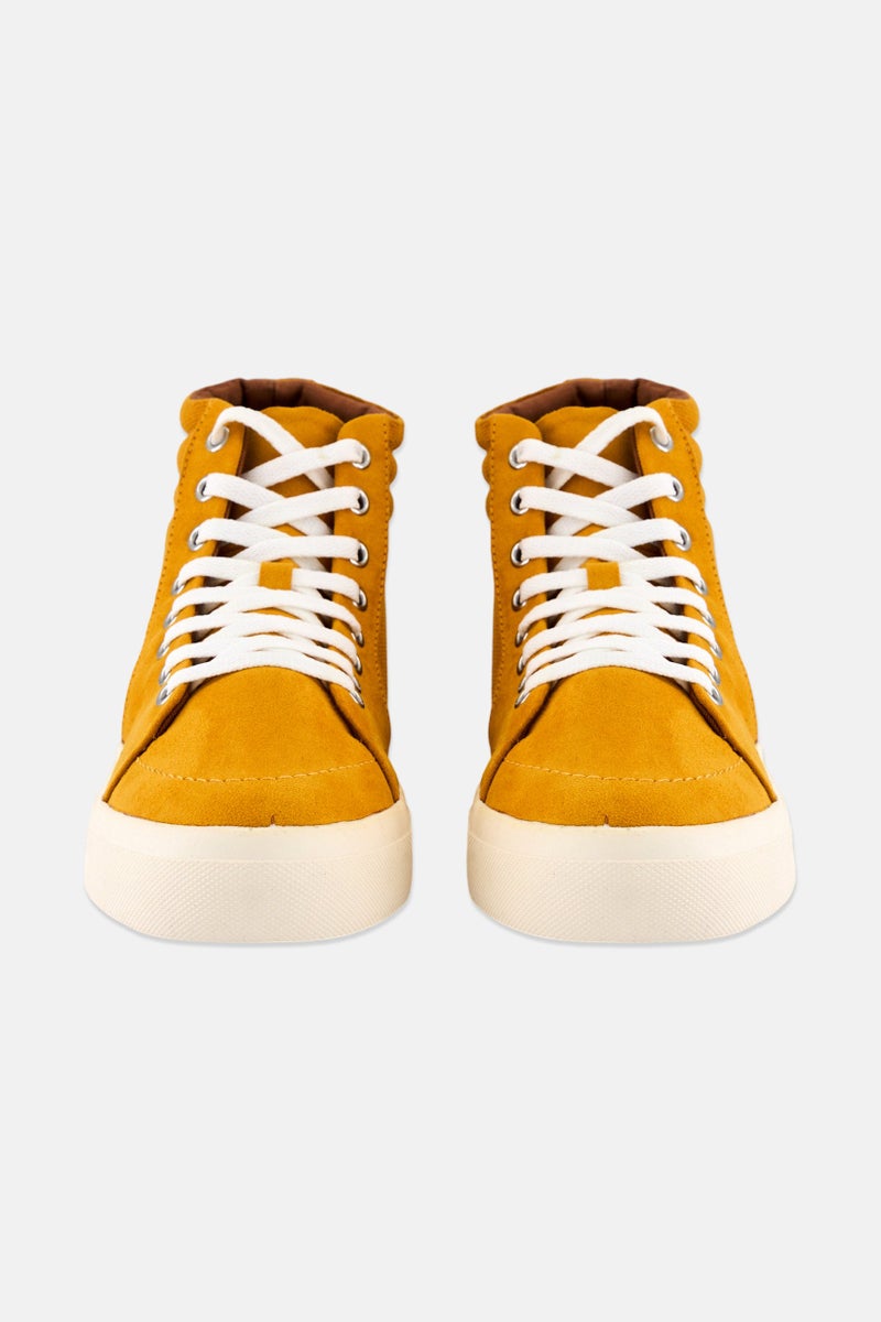 Sun Stone Men Jett Medium High Cut Casual Shoes, Mustard - Image 3
