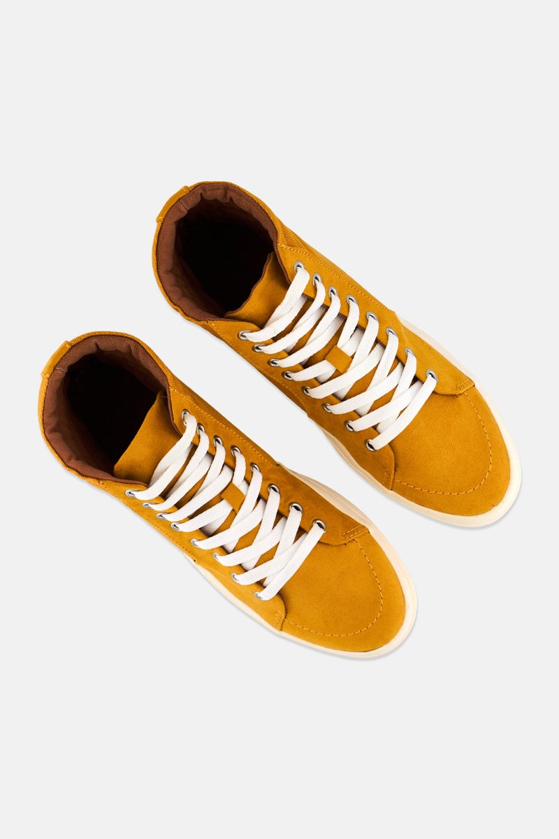 Sun Stone Men Jett Medium High Cut Casual Shoes, Mustard - Image 4