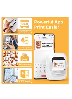 Generic Label Maker Machine with Tape Barcode Label Printer - Mini Portable Bluetooth Thermal Labeler for Address Clothing Jewelry Retail Barcode Small Business Home Office (White)  - Image 2