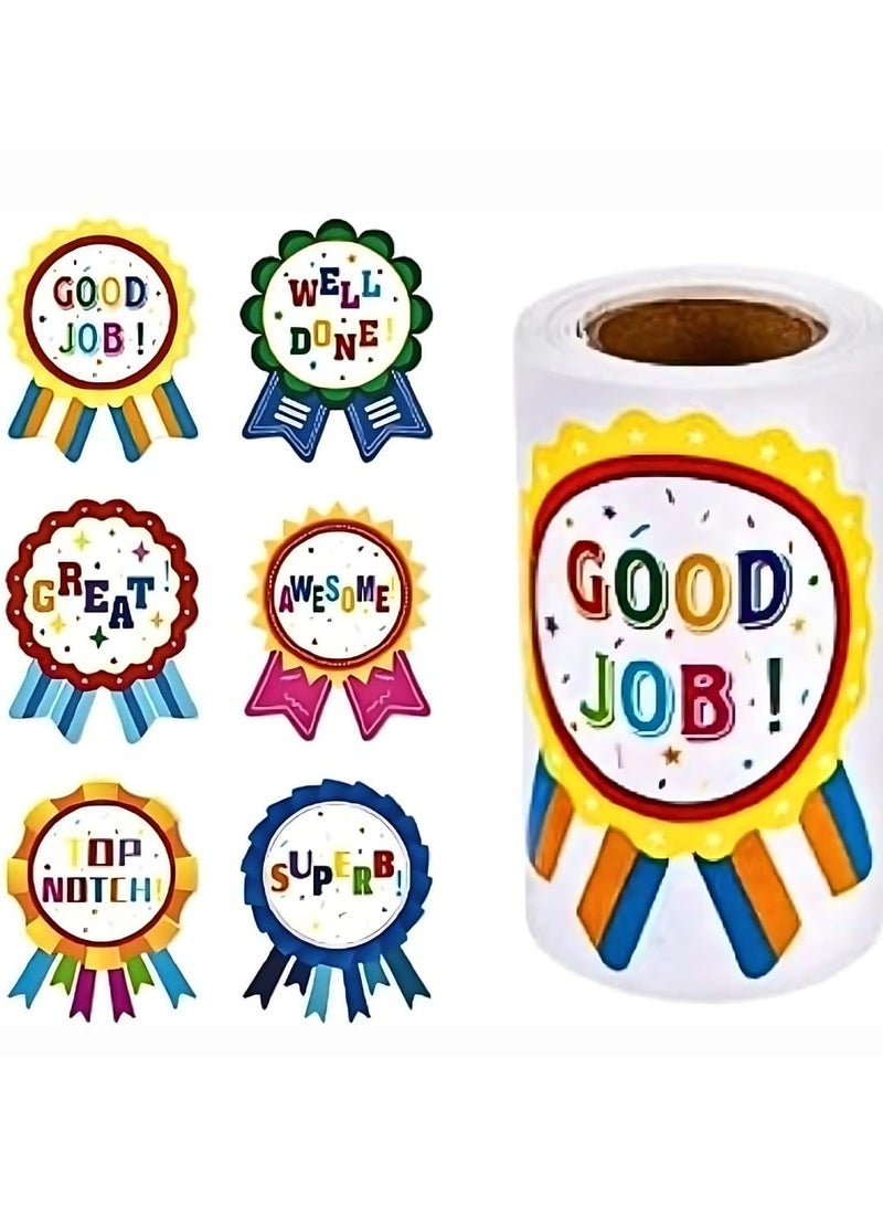 CMGTYYD CMGTYYD 100Pcs Reward Stickers for Kids, Incentive Stickers with 6 Medal Designs, Teacher Supplies for Classroom Motivational Stickers for Students with Encouraging Words - Image 1