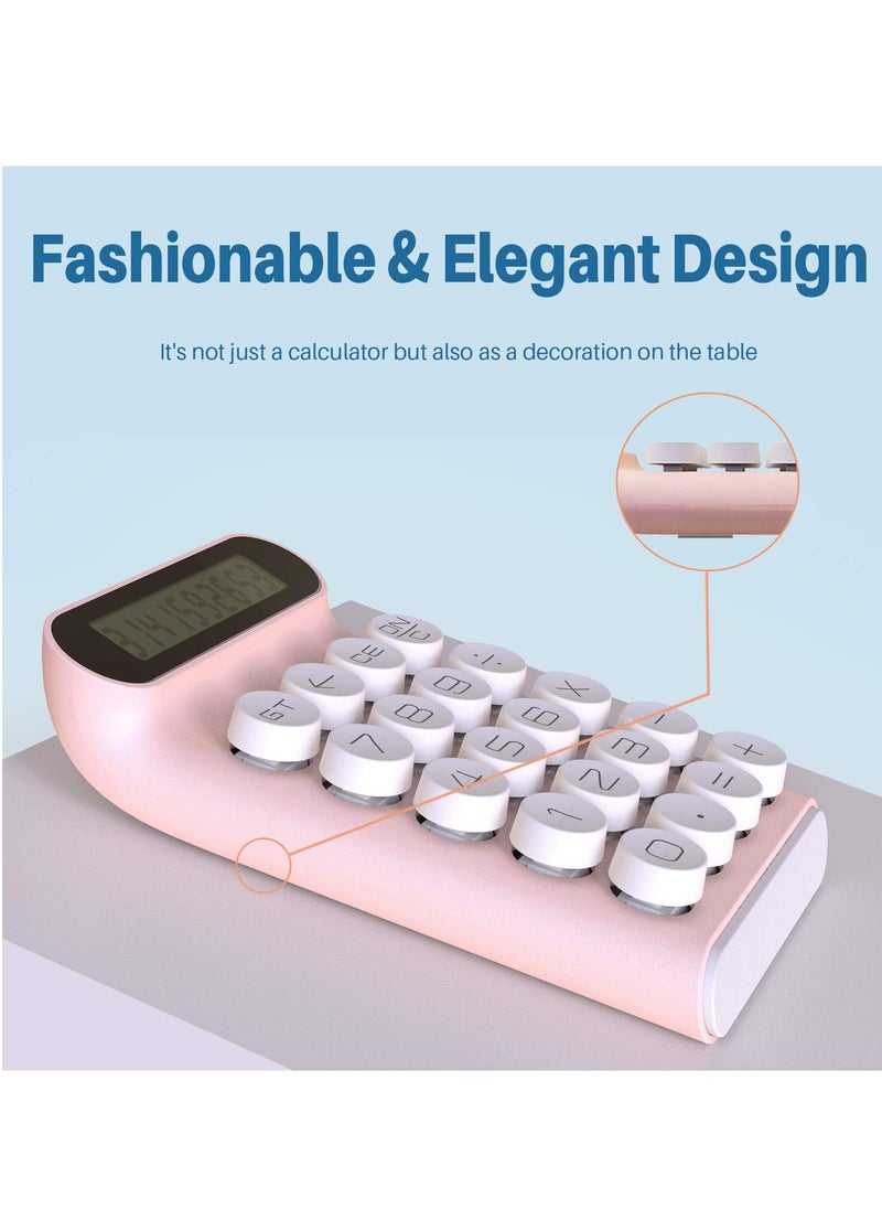SYOSI Mechanical Switch Calculator, Handheld for Daily and Basic Office,10 Digit Large LCD Display (Pink)  - Image 2
