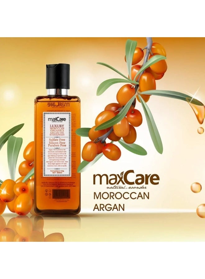 Max Care Shampoo with Organic Moroccan Argan Oil, Nourishing Formula, Free from Sulfates, Phosphates, and Parabens, 300ml - Image 3