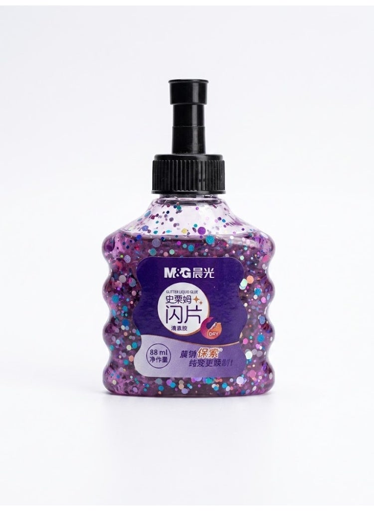 DIY Purple Sequins Glitter Liquid Glue  -  88 ml Bottle