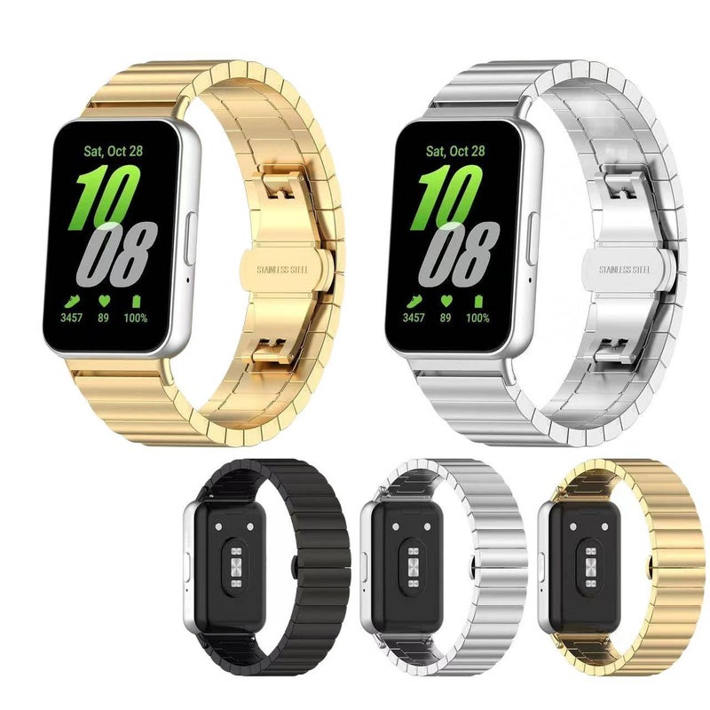 سوار ساعة ذكية سوار معدني من الستانلس ستيل متوافق مع Samsung Galaxy Watch بملاءمة قابلة للتعديل وحزام بديل باللون أسود قابل للتعديل - Image 2