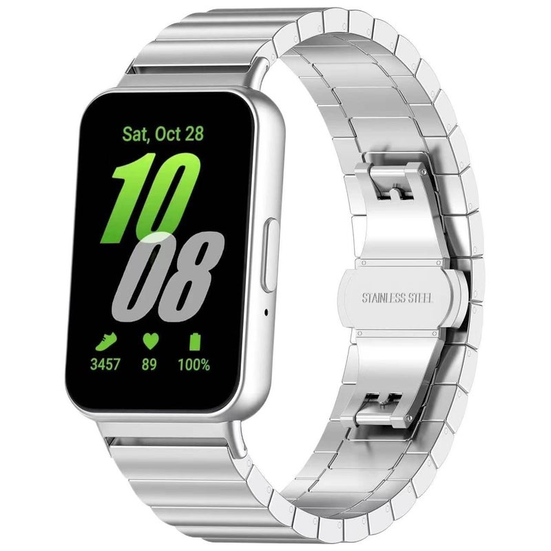 سوار ساعة ذكية سوار معدني من الستانلس ستيل متوافق مع Samsung Galaxy Watch بملاءمة قابلة للتعديل وحزام بديل باللون أسود قابل للتعديل - Image 4