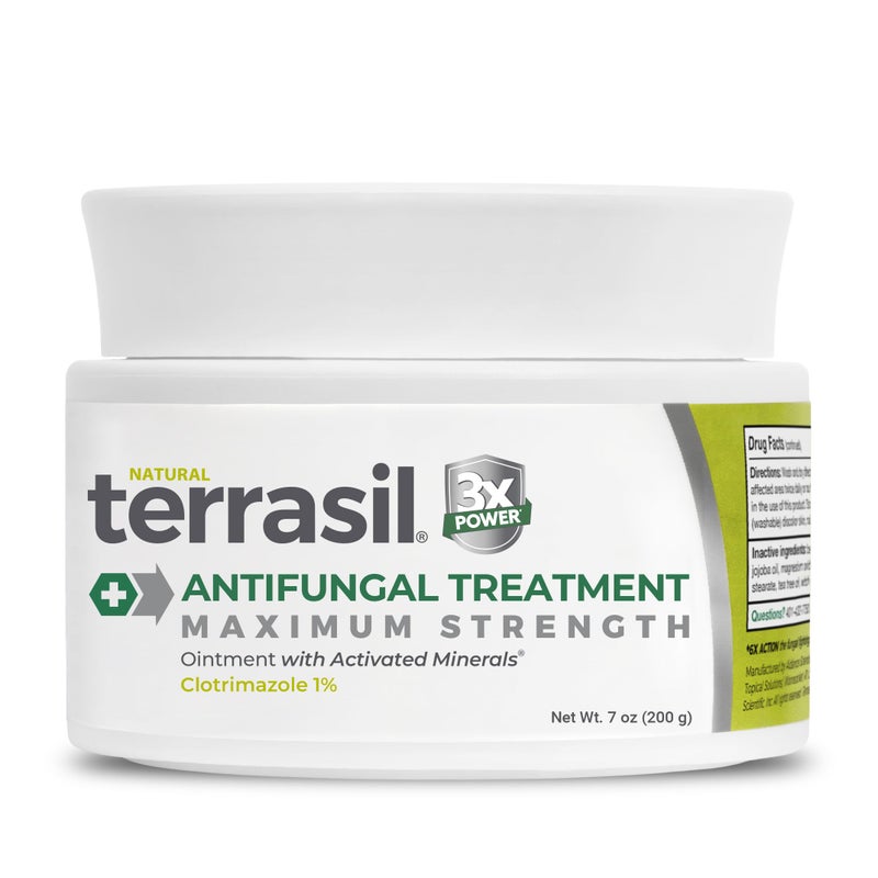 terrasil Antifungal Cream MAX 6X Clinically Proven Clotrimazole Effective Treatment of Skin Fungus Soothing Relief Jock Itch Athletes Foot Fungal Yeast Infection Ringworm Tinea 200g