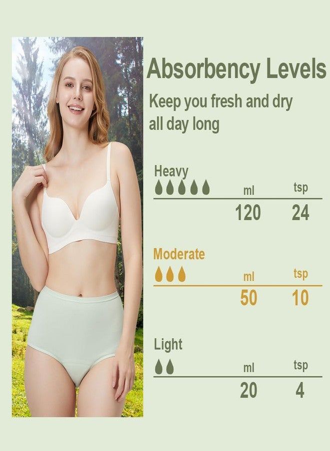 BATTEWA Washable Absorbency Incontinence Regular Underwear for Women, Reusable Leak Proof Protection Panties for Bladder Leakage(5Color, Large, 5 Pack - Image 2