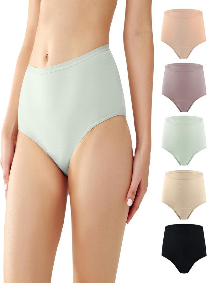 BATTEWA Washable Absorbency Incontinence Regular Underwear for Women, Reusable Leak Proof Protection Panties for Bladder Leakage(5Color, Large, 5 Pack - Image 1