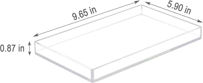 Bigfety Acrylic Bathroom Tray for Counter, Handmade Clear Trays Sturdy Organizer for Cup, Sponge, Soap, Plant (Medium, Clear) - Image 2
