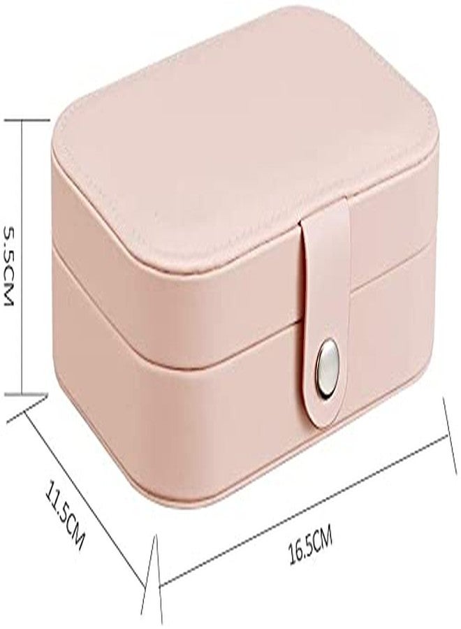 Overa Jewelry Organizer Box for Necklace Earring Rings, Small Travel Jewelry Organizer With Double Layer design, Gifts for Women and Girls, Pink - Image 2