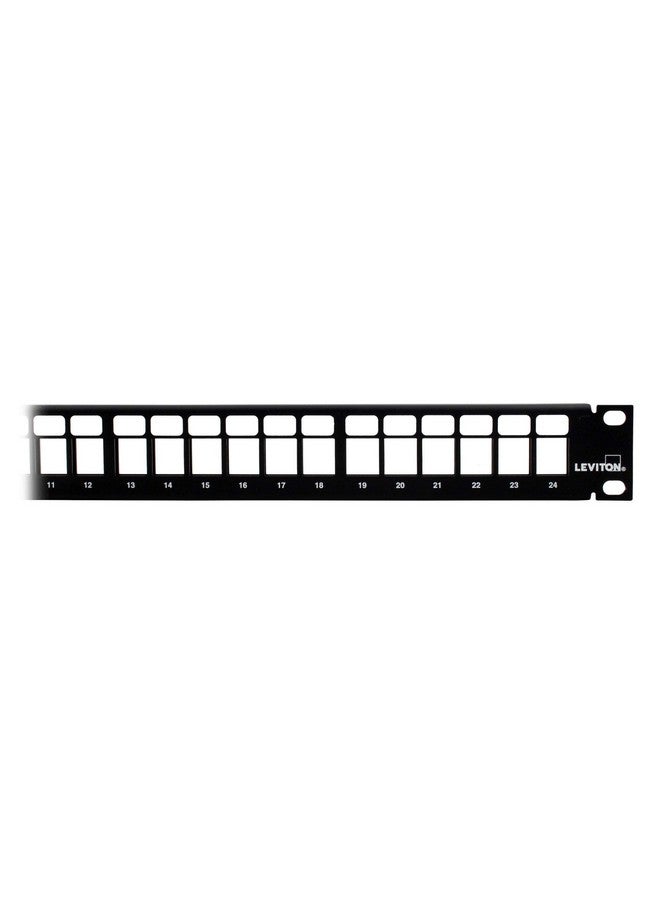 Leviton Leviton 49255-H24 QuickPort Patch Panel, 24-Port, 1RU, Cable Management Bar Included , Black  - Image 1
