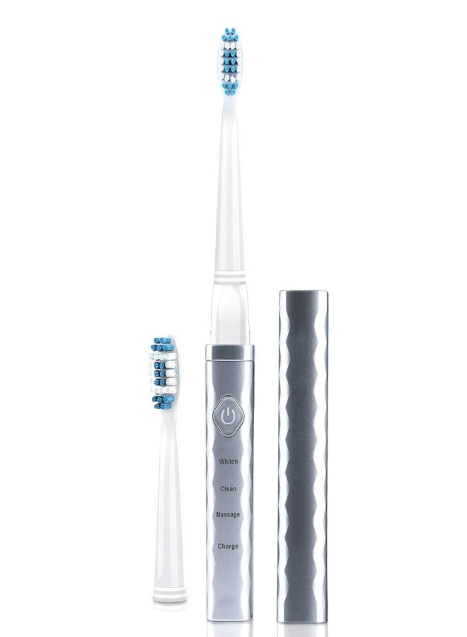 Pop Sonic USB Charge Anywhere Toothbrush(Silver) | Rechargeable Toothbrush w/Up to 40,000 Brush Strokes/Minute-Long-Lasting Dupont Nylon Bristles -Teens & Adult with Quadrant Pacer & Timer - Image 2