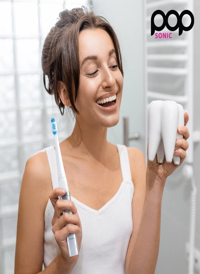 Pop Sonic USB Charge Anywhere Toothbrush(Silver) | Rechargeable Toothbrush w/Up to 40,000 Brush Strokes/Minute-Long-Lasting Dupont Nylon Bristles -Teens & Adult with Quadrant Pacer & Timer - Image 5