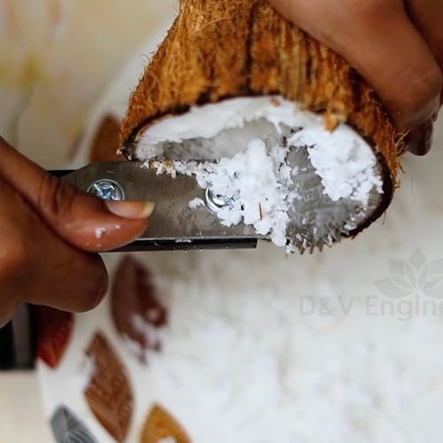 D&V ENGINEERING - Creative in innovation D&V Engineering Heavy-Duty Table-Mount Coconut Scraper & Grater | Sharp 2 mm Stainless Steel Blade, Durable Metal Frame | Easy, Fast Coconut Grating | Fits Up to 3-Inch Slabs, Black Frame - Image 5